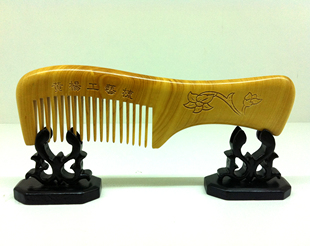 延陵常州梳篦 特产礼品黄杨木梳子 正品雕刻16cm小叶黄杨梳保健梳