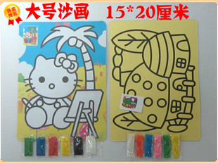 特价大号儿童沙画 32K 配六色彩沙diy手工儿童沙画套装  批发