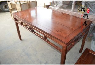 仿古书法桌 古典榆木 实木中式家具 板面餐桌 榆木书画桌 书法桌