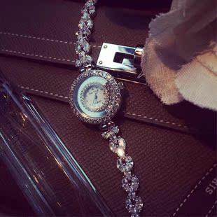 水晶 大牌满表盘水钻女 表带圆形手表配表盒石英表时尚潮流腕表