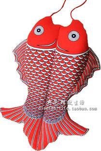 布络对鱼双鱼挂件 公司商务礼品中国风喜庆家居布艺装饰招财风水