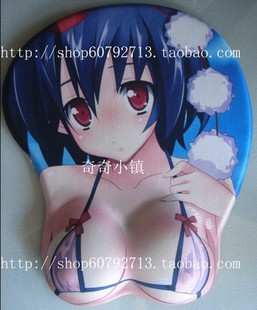 日本原版正版美女胸部鼠标垫/动漫立体鼠标垫 凸点