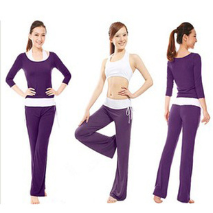 包邮正品莫代尔环保 春夏瑜伽服套装 三件套 女愈加舞蹈健身促销
