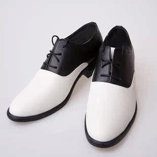 2015新款演出鞋 男单皮鞋 新郎鞋 舞鞋黑白色绑带鞋 舞台大合唱鞋