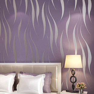 无纺布墙纸 3d立体植绒火焰几何曲线波浪纹加厚长纤 卧室客厅壁纸