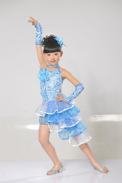 儿女童拉丁舞蹈表演少儿拉丁舞比赛考级服装特价新款儿童演出服