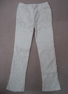 特价正品朝峰charfen 意大利古典高档 女装休闲长裤 铅笔裤 白色