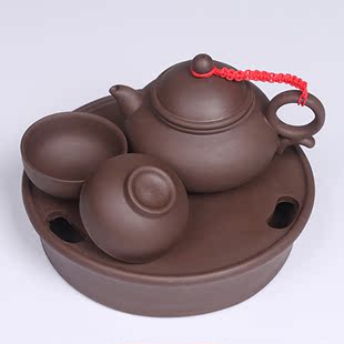 热销正品宜兴市紫砂茶具套装一壶两杯茶盘陶瓷
