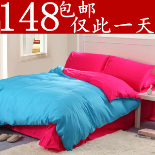 全棉纯色三件套 床上用品三件套 纯棉床品 学生宿舍单人床单1.2米
