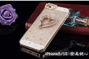 包邮糖衣iphone5手机壳iphoneSE苹果5S 镶钻浮雕立体透明硬壳
