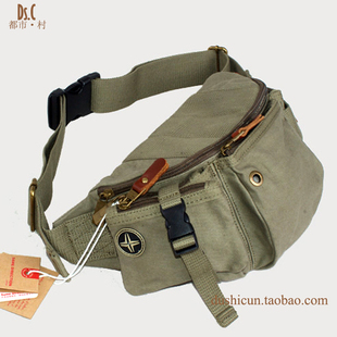 男士韩版腰包 小包包 女款帆布包 时尚耳机多用包 实用户外旅行包
