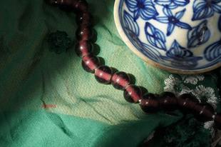 〓老珠收藏〓 藏传紫晶琉璃珠 古法老琉璃  原风化包浆