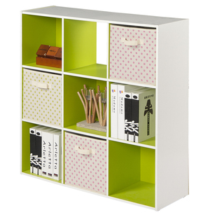 好事达宜家环保九格书柜 创意时尚收纳储物置物柜子组合 绿+白色