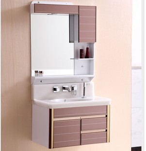 浴室柜组合 玉石 卫浴柜  洗脸盆 pvc板 现代中式洗手台盆柜包邮