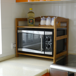 正品楠竹微波炉架 厨房置物架二三四五层厨房置物架 烤箱架