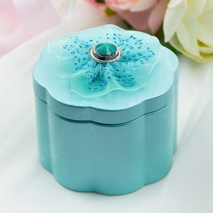 2015新款韩式天蓝色高档马口铁喜糖盒子创意结婚用品婚礼婚庆批发