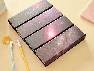 28包邮原宿星空银河单层纸质文具盒铅笔盒笔盒收纳盒银河的另一端