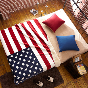 英国米字美国星条旗毛毯 羊羔绒空调毯盖毯 午睡毯 学生婴儿毯