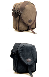 2014新款韩版帆布男女单肩斜跨小包包便携方便旅行复古黑色咖啡褐