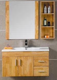 唐友卫浴-实木家具 实木柜 90厘米长橡木浴室柜5115