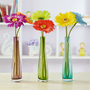 精美玻璃小花插/个性家居时尚家饰品/简约/异型透明花瓶 四色可选