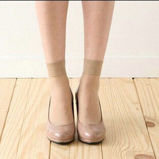 夏季女士短丝袜  包芯丝 水晶丝短袜 透明 超薄 黑色肤色咖啡灰色