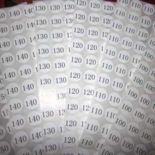 不干胶圆形数字贴 圆点标签 码数贴 数字标签尺码标150/张