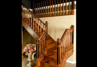 天津厂家直销 定做室内外实木楼梯 中式风格
