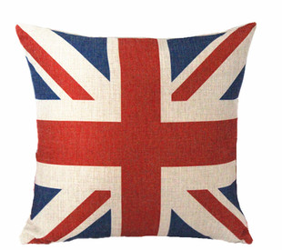 英国国旗图案抱枕米字旗靠垫沙发靠背 办公室靠枕含芯两个包邮