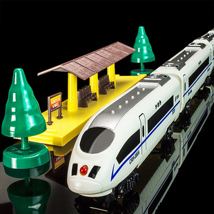 派艺和谐号轨道车火车 带灯带音乐电动轨道玩具车和谐号列车动车