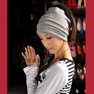 爆款韩版棉质素色针织弹力超宽头巾发带发套发箍韩国饰品头饰发夹