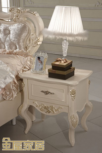 法式床头柜 美式特价床边柜 欧式高档直销奢华床头柜 白色床边柜