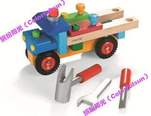环保螺丝车 螺母车 儿童益智玩具 拆装螺丝木质工程车
