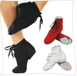 成人儿童高帮帆布爵士靴软底舞蹈鞋新款练功鞋男女现代舞芭蕾舞鞋