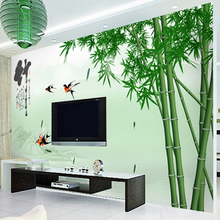 翠竹现代中式墙纸客厅古典电视背景墙壁纸沙发卧室背景影视墙特价