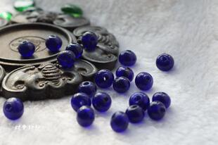 藏传百年传世精品 古法 宝石蓝   琉璃珠
