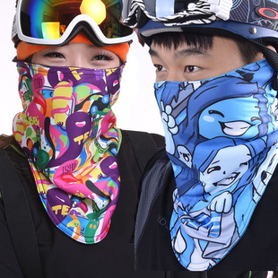 滑雪护脸冬季户外防寒保暖 滑雪面罩三角巾 保暖护脸抓绒防风面罩