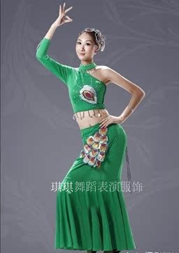 民服饰傣族舞蹈服装舞台服装傣族表演服特价儿童演出服