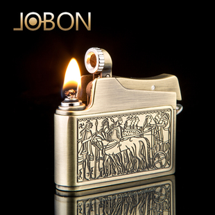 jobon中邦 打火机 创意 复古超薄黄铜煤油防风金属火机 高档礼品