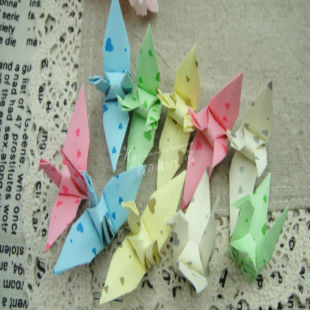 DIY手工折纸 纸折千纸鹤成品 花纹爱心 星星折纸 生日礼物 情人节