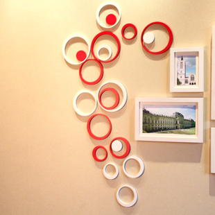 特价创意家居 3D圆环形立体墙贴背景墙贴儿童房装饰壁饰墙饰家饰
