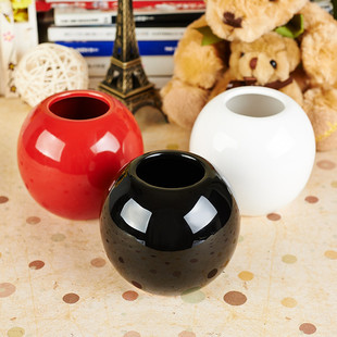 现代陶瓷工艺品摆件 家居装饰品花瓶摆设 时尚简约圆球花瓶
