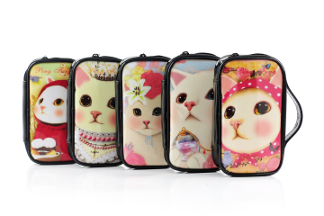 包邮化妆包韩国女包可爱猫头防水化妆包大容量化妆包包中包