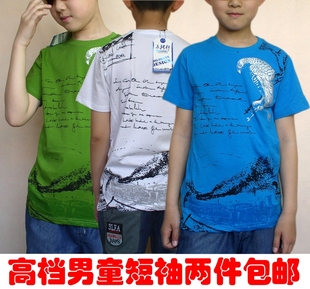 男童短袖t恤 儿童夏装童装2014新款 中大童装韩版 男孩夏季T恤