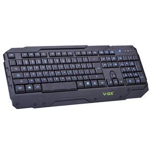 V-OX有线USB游戏三色背光笔记本发光静音键盘台式机键盘专柜正品