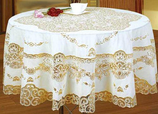 特价精美镂空PVC烫金台布 餐桌布 餐垫 桌布137*183cm 180cm圆桌