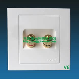 三雄极光开关插座音响插座 V6系列 一位音响接线插座V6M1（两孔）