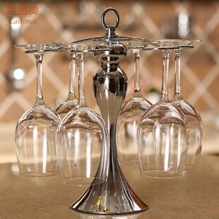 欧式创意高脚杯架时尚个性不锈钢红酒杯架高档摆件葡萄酒杯架铁艺