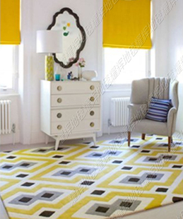 腈纶地毯儿童地毯客厅卧室书房会议室菱形格子 现代简约 加密加厚