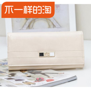 2015丹诗妮新款韩版女士漆皮钱包长款三折钱夹手拿包